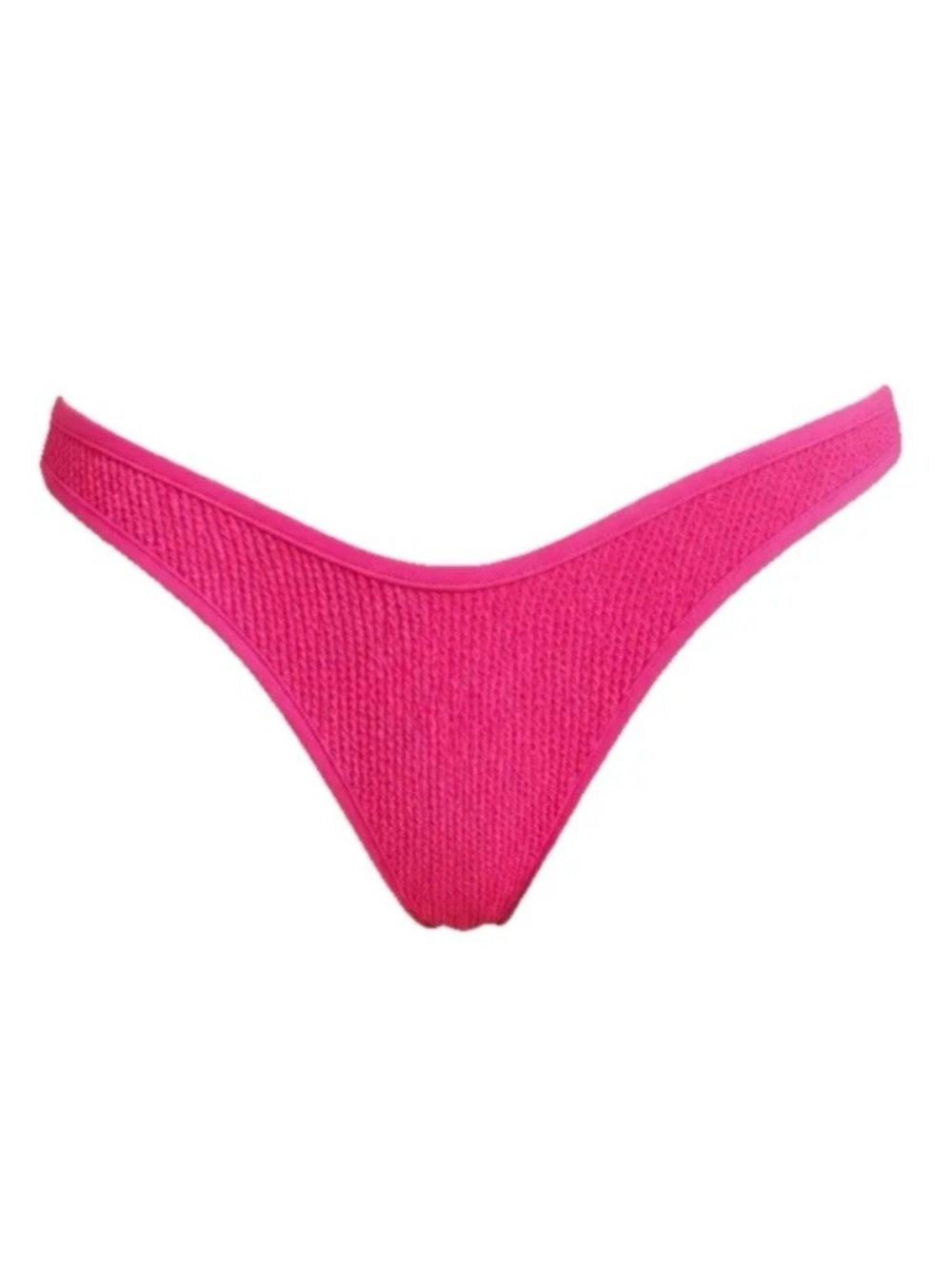 Good American Bright Pink001 Always Fits Ribbed Bikini Bottom 1/2 NWT MSRP $49